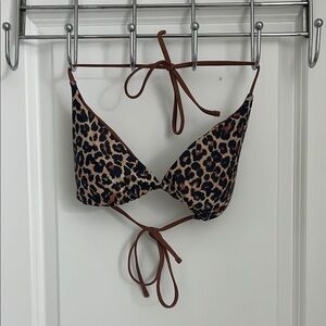 Leopard Print Bikini Top